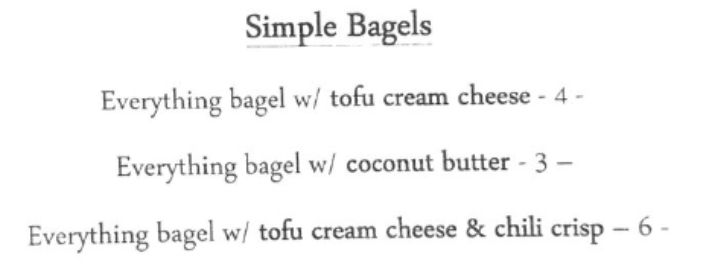 Bilde av bagels meny.